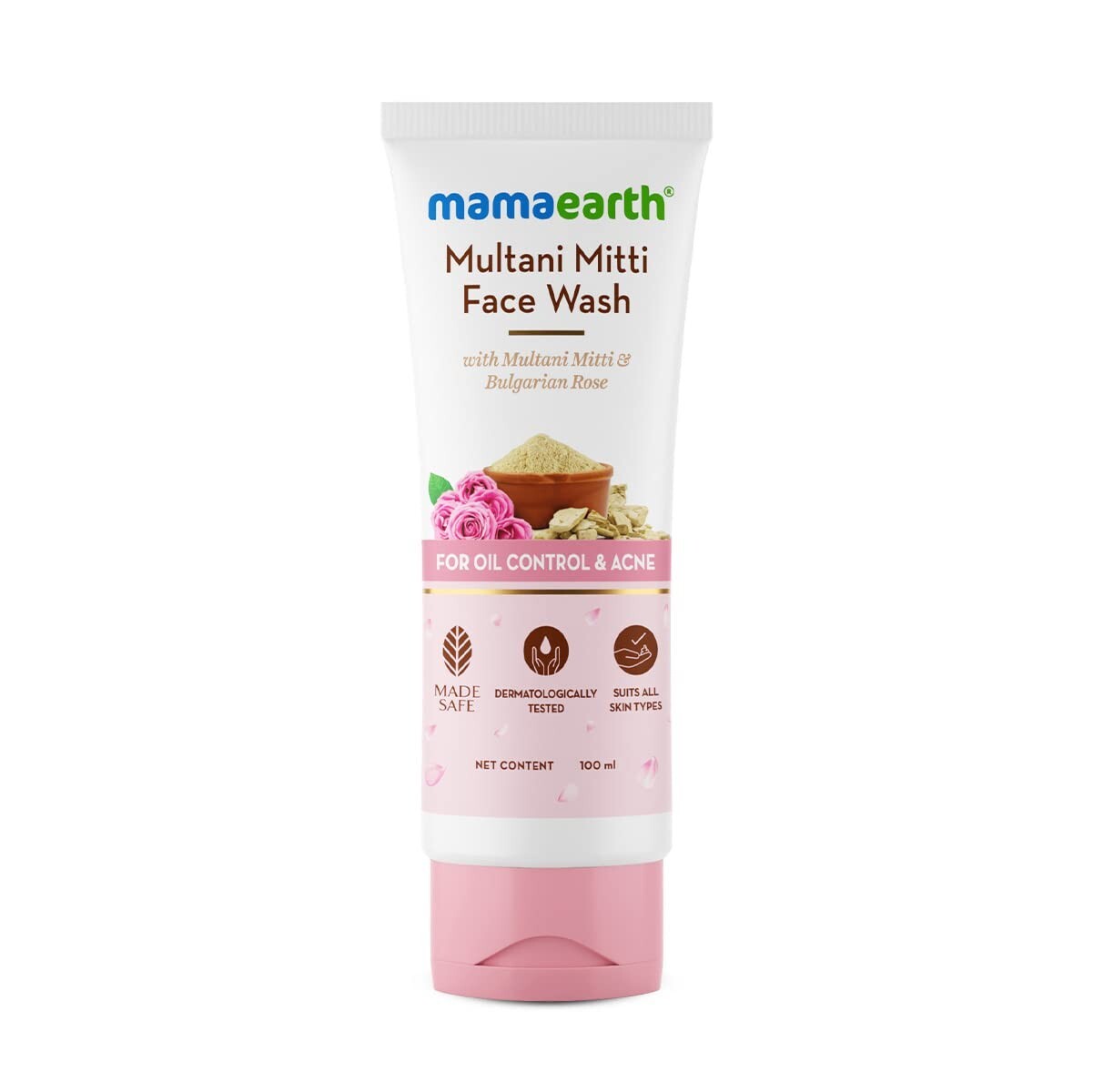 Mamaearth Multani Mitti Face Wash with Multani Mitti & Bulgarian Rose 100 ml